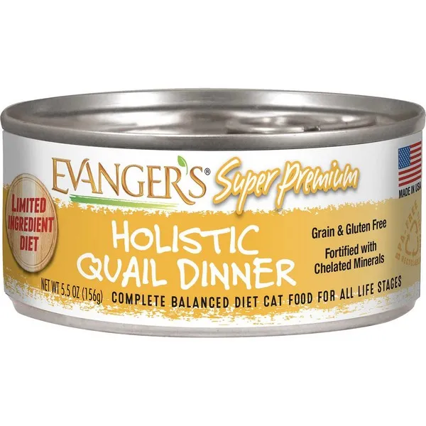 24/5.5 oz. Evanger's Super Premium Holistic Quail Dinner For Cats - Items on Sale Now
